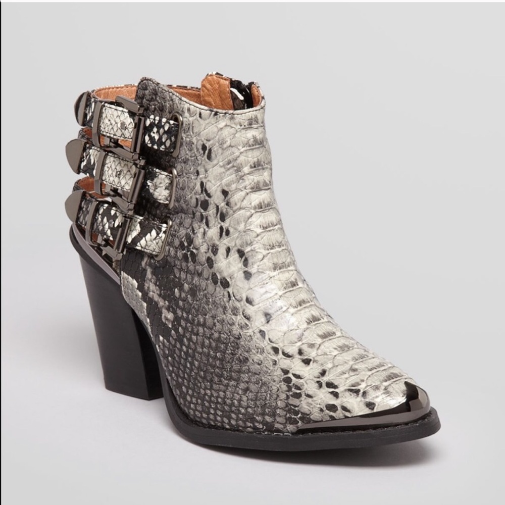 Jeffrey Campbell Carlton Python Snakeskin Booties